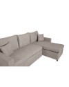 Divano con penisola reversibile funzione letto Golf tessuto tortora 225x148x81H