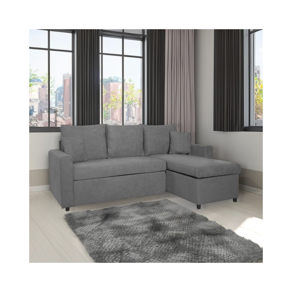 Divano con penisola reversibile funzione letto Golf colore grigio Enjoy23