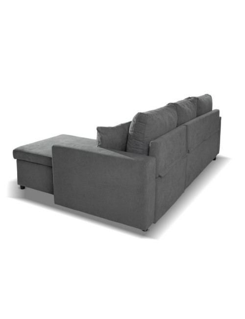 Divano con Penisola Reversibile Funzione Letto Golf Colore Grigio Enjoy23