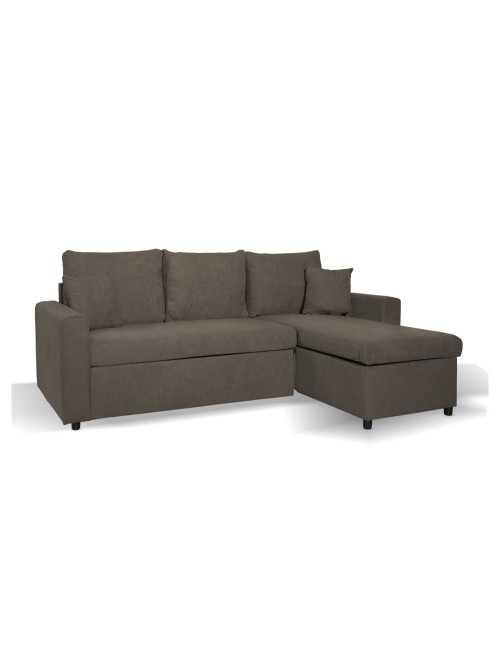 Divano con penisola reversibile funzione letto Golf tessuto khaki Enjoy09 225x148x91H