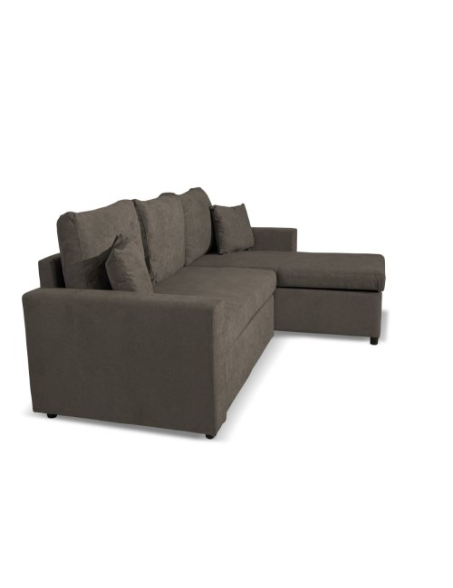 Divano con penisola reversibile funzione letto Golf tessuto khaki Enjoy09 225x148x81H