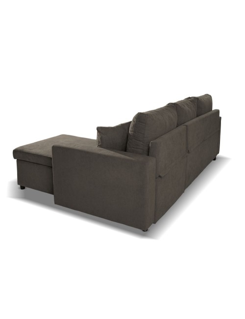 Divano con penisola reversibile funzione letto Golf tessuto khaki Enjoy09 225x148x81H