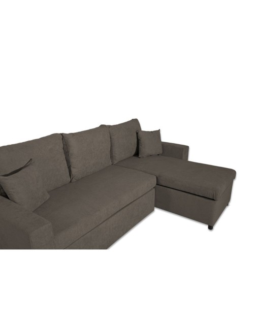 Divano con penisola reversibile funzione letto Golf tessuto khaki Enjoy09 225x148x81H