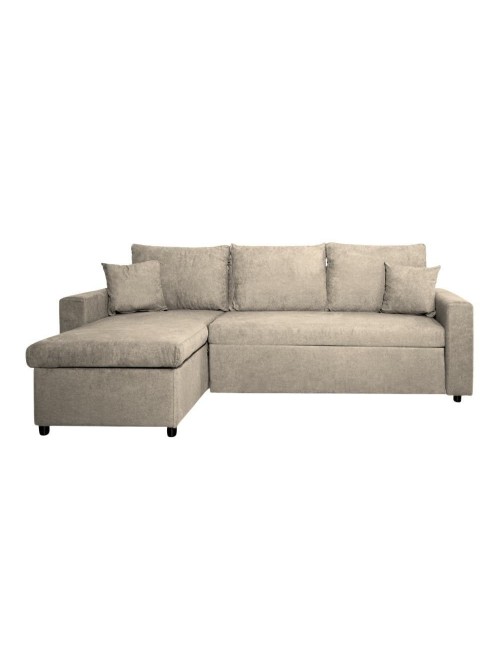 Divano con penisola reversibile funzione letto Golf tessuto cappuccino Barrel09