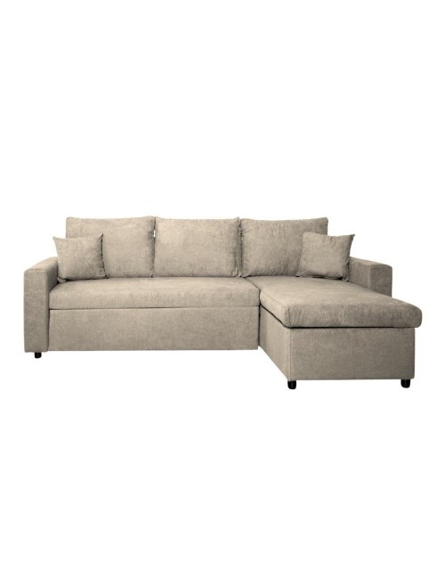 Divano con penisola reversibile funzione letto Golf tessuto cappuccino Barrel09