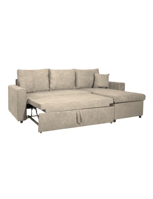 Divano con penisola reversibile funzione letto Golf tessuto cappuccino Barrel09