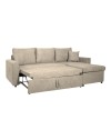 Divano con penisola reversibile funzione letto Golf tessuto cappuccino Barrel09