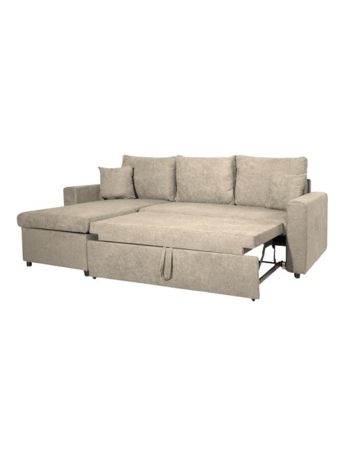 Divano con penisola reversibile funzione letto Golf tessuto cappuccino Barrel09