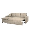 Divano con penisola reversibile funzione letto Golf tessuto cappuccino Barrel09