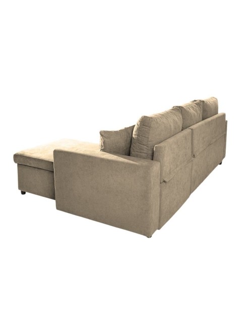 Divano con penisola reversibile funzione letto Golf tessuto cappuccino Barrel09