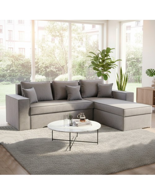 Divano con penisola contenitore reversibile grigio cenere Olymp-M Enjoy23