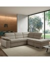 Divano Letto Angolare Capri Reversibile con Pouf Contenitore – Tortora
