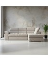 Divano Letto Angolare Capri Reversibile con Pouf Contenitore – Tortora