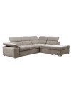 Divano Letto Angolare Capri Reversibile con Pouf Contenitore – Tortora