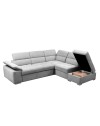 Divano Letto Angolare Capri Reversibile con Pouf Contenitore – Grigio chiaro
