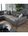 Divano angolare Sigmar tessuto grigio Prada6 con seduta traslante 300x250x100H