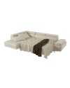Divano angolare sinistro Julie Barrel con letto estraibile beige 297x206x79
