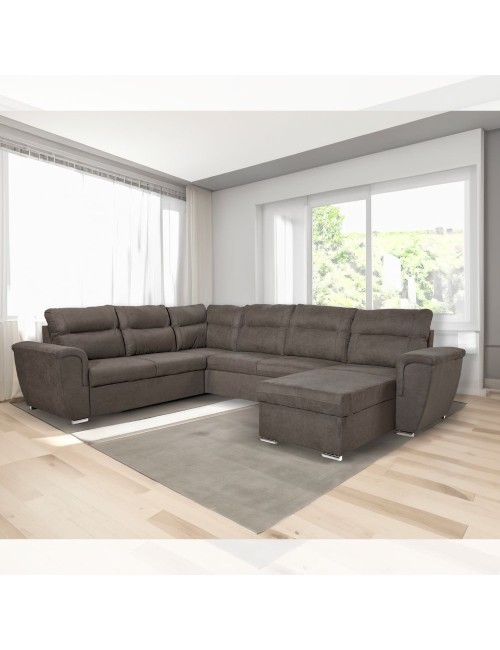 Divano Angolare con Letto e 2 Contenitori Washington Khaki Prezzo