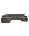 Divano angolare con letto e 2 contenitori Washington khaki