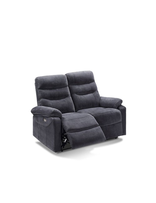 Divano 2 Posti 2 Recliner Elettrici Brienz Colore Grigio Scuro