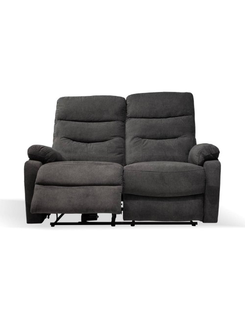 Divano 2 Posti 2 Recliner Elettrici Brienz Colore Grigio Scuro