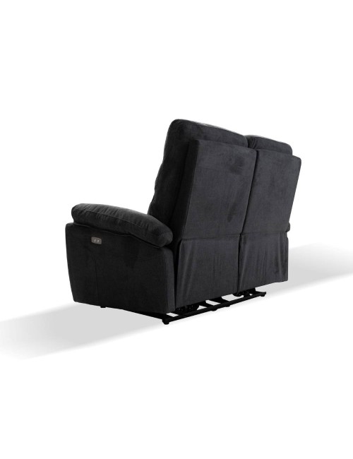 Divano 2 Posti 2 Recliner Elettrici Brienz Colore Grigio Scuro