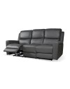 Divano 3 posti recliner elettrici in vera pelle grigio scuro Claus 211x77x103H
