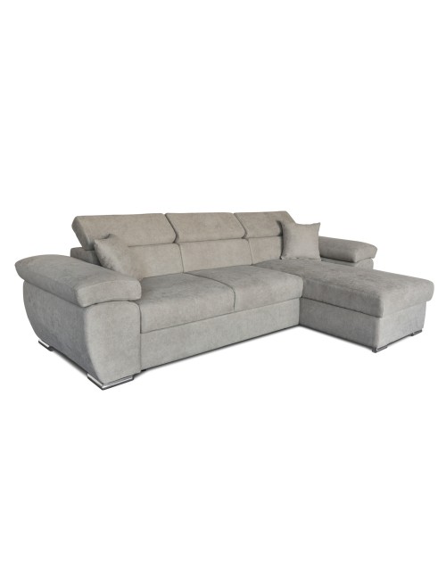Divano con penisola contenitore grigio ComoII tessuto giulia9713