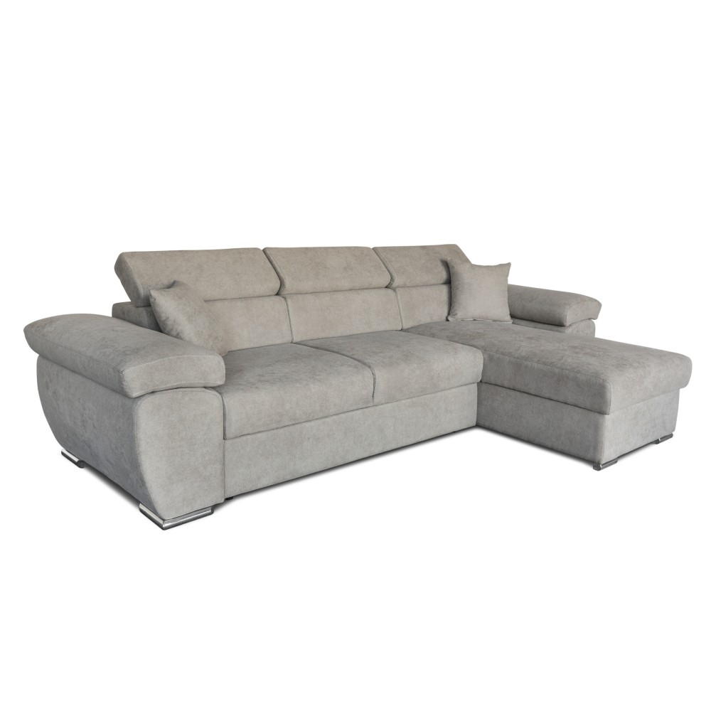 Divano con penisola contenitore grigio ComoII tessuto giulia9713