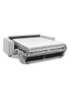 Divano letto 3 posti Crien tessuto Luna grigio chiaro 205x97x83H