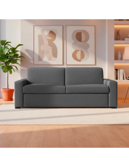 Divano letto 3 posti Flash tessuto Queens colore cenere 200x98x86h