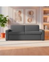 Divano letto 3 posti Flash tessuto Queens colore cenere 200x98x86h