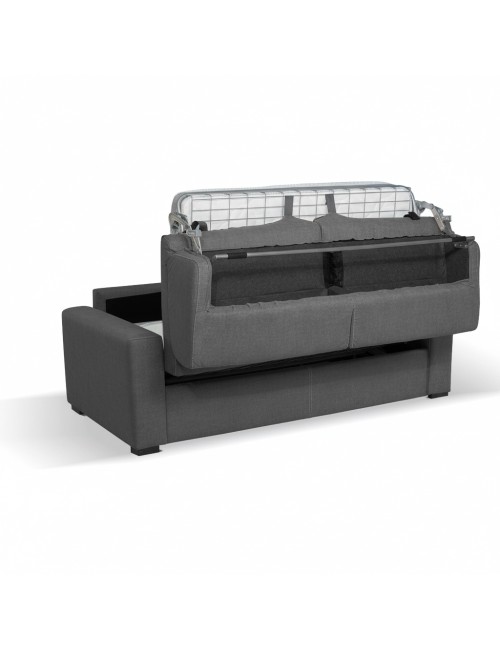 Divano letto 3 posti Flash tessuto Queens colore cenere 200x98x86h