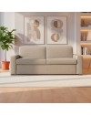 Divano letto 3 posti Flash tessuto Queens colore beige 200x98x86h