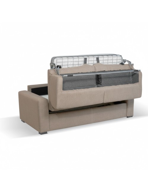 Divano letto 3 posti Flash tessuto Queens colore beige 200x98x86h
