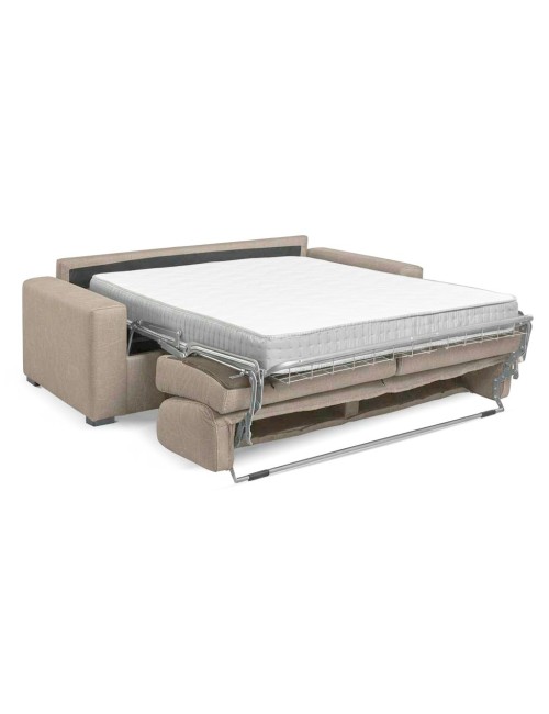 Divano letto 3 posti Flash tessuto Queens colore beige 200x98x86h