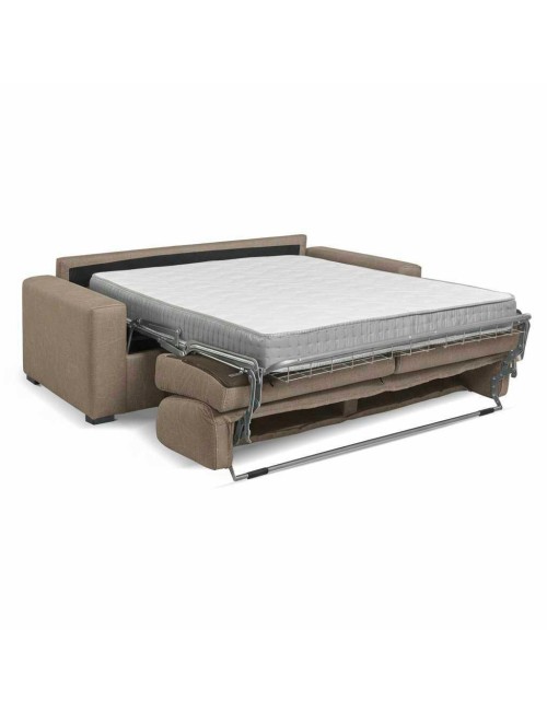 Divano letto 3 posti Flash tessuto Queens colore camel 200x98x86h