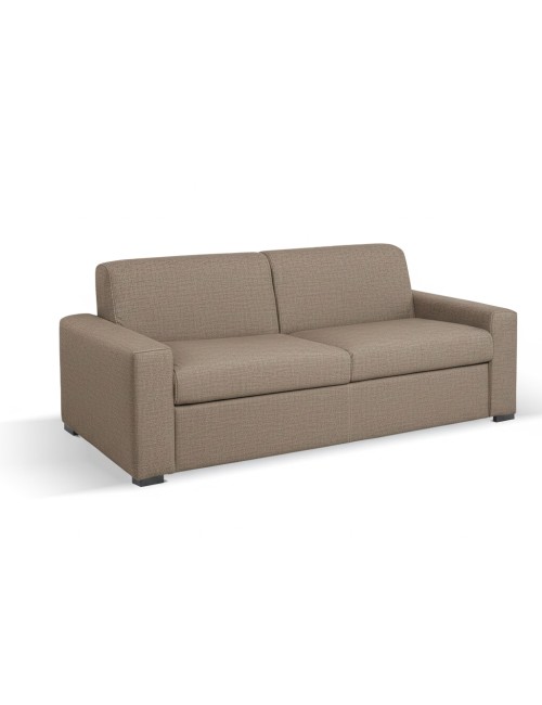 Divano letto 3 posti Flash tessuto Queens colore taupè 200x98x86h
