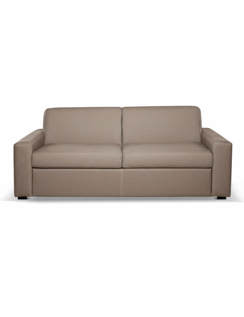 Divano letto 3 posti Flash tessuto Queens colore taupè 200x98x86h