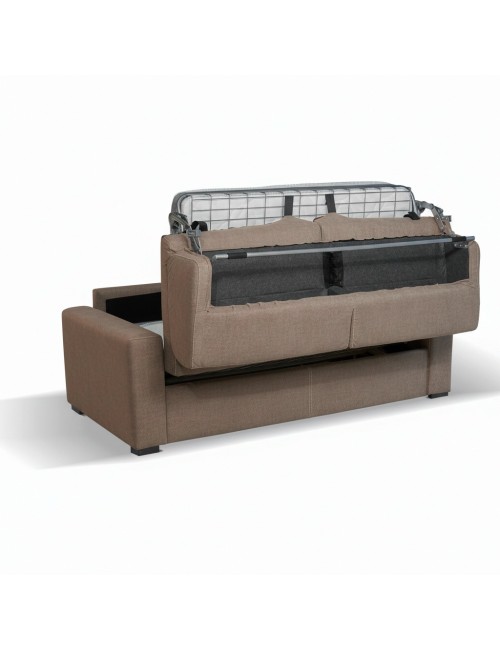 Divano letto 3 posti Flash tessuto Queens colore taupè 200x98x86h