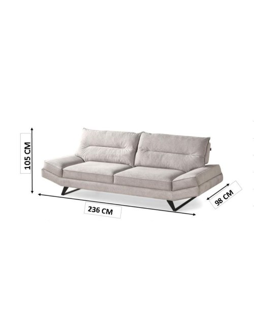 DIVANO BOLLO 3P 2 SCHIENALI BASCULANTI COL. CADDY 620