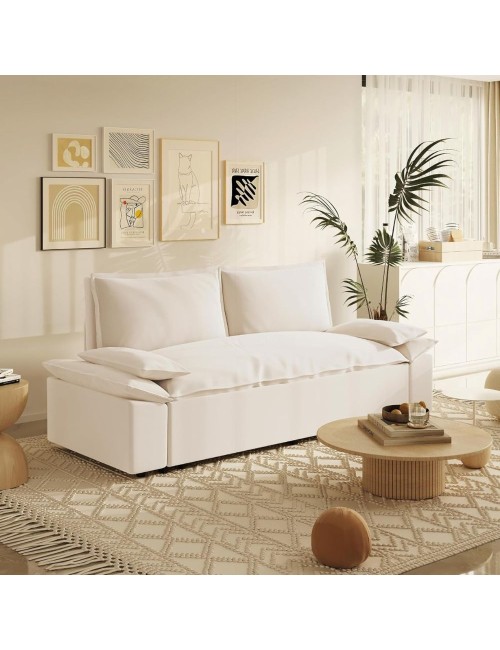 Divano letto Belly 2 posti colore beige 185x85x85H