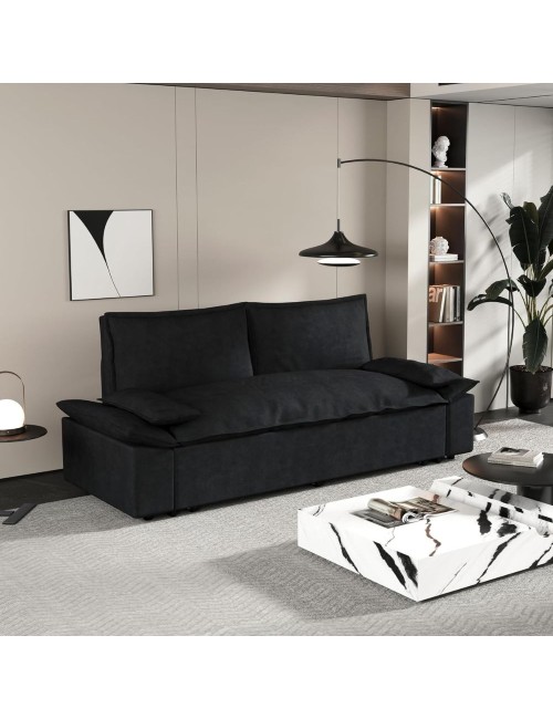 Divano letto Belly 2 posti colore nero 185x85x85H
