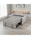 Divano 2 posti con letto estraibile grigio chiaro 135x93x78H Eiri