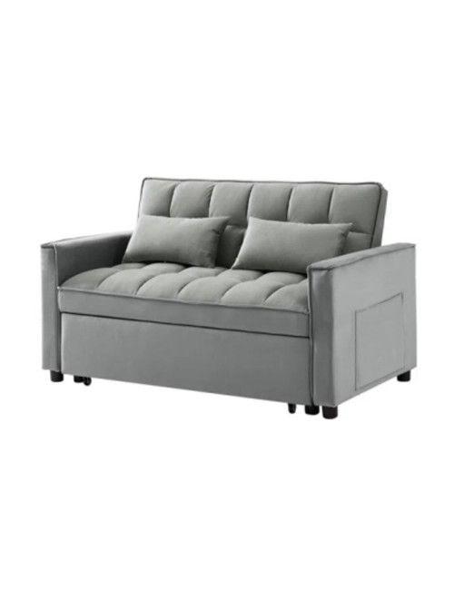Divano 2 posti con letto estraibile grigio chiaro 135x93x78H Eiri