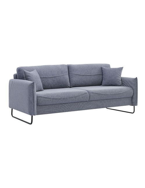 Divano funzione letto 3 posti tessuto grigio chiaro Fly 214x108x96H