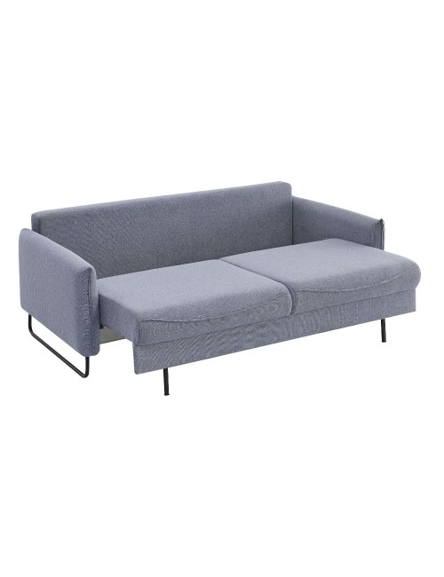 Divano funzione letto 3 posti tessuto grigio chiaro Fly 214x108x96H