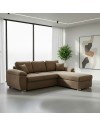 Divano Letto con penisola reversibile e contenitore Alberta colore cappuccino 260x182x89H