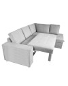 Divano letto angolare Bali con penisola contenitore in tessuto grigio chiaro 248x176x92H