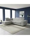 Divano Letto Angolare Casablanca con Penisola Contenitore Sinistra – Grigio Chiaro